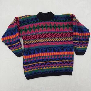 VTG 90s‎ Jessica Roberts Women's Acrylic Aztec Patterned Sweater Sz Sm USA Made